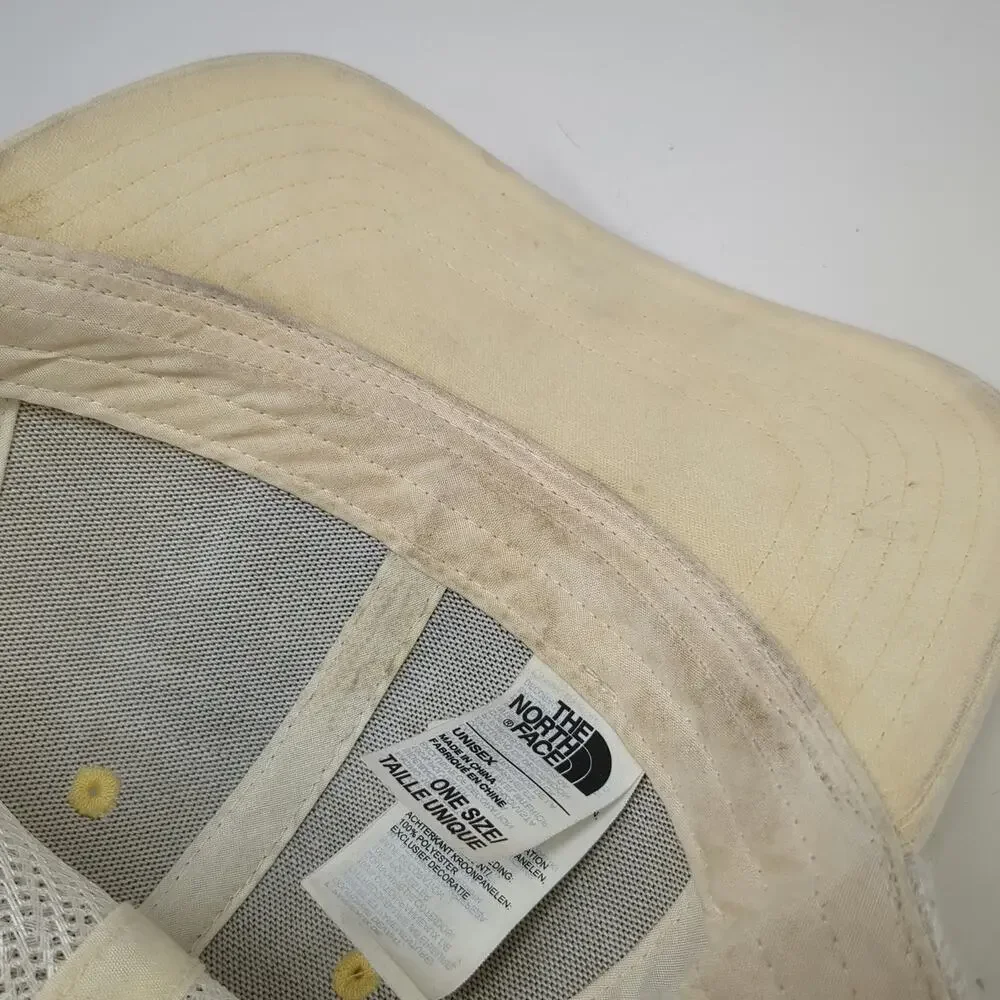 The North Face Trucker Hat Beige One Size Mesh Back Snapback Berkeley Patch Logo